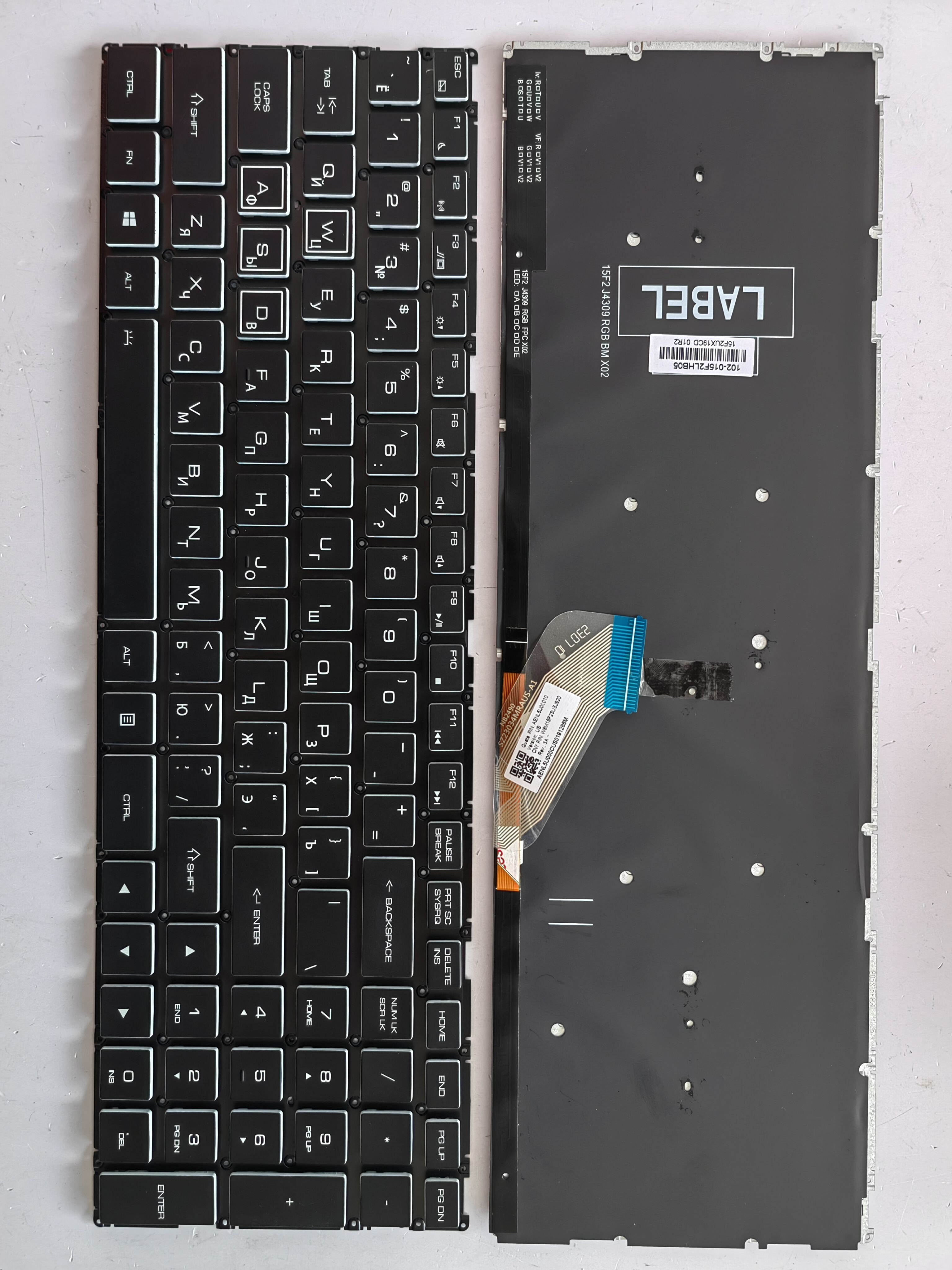 Picture of New Replacement Laptop Keyboard For HASEE Thor 911M Star Edition Black Phantom air911pro/Dino-X7 colorful backlight BLACK Backlit,White Side (OEM) RU Layout